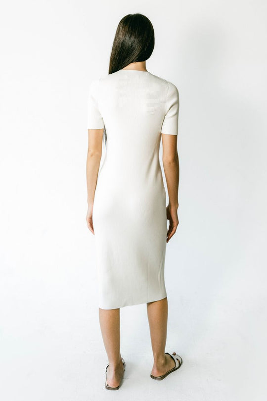 CELESTE | Short Sleeve Crew-Neck Rib Dress