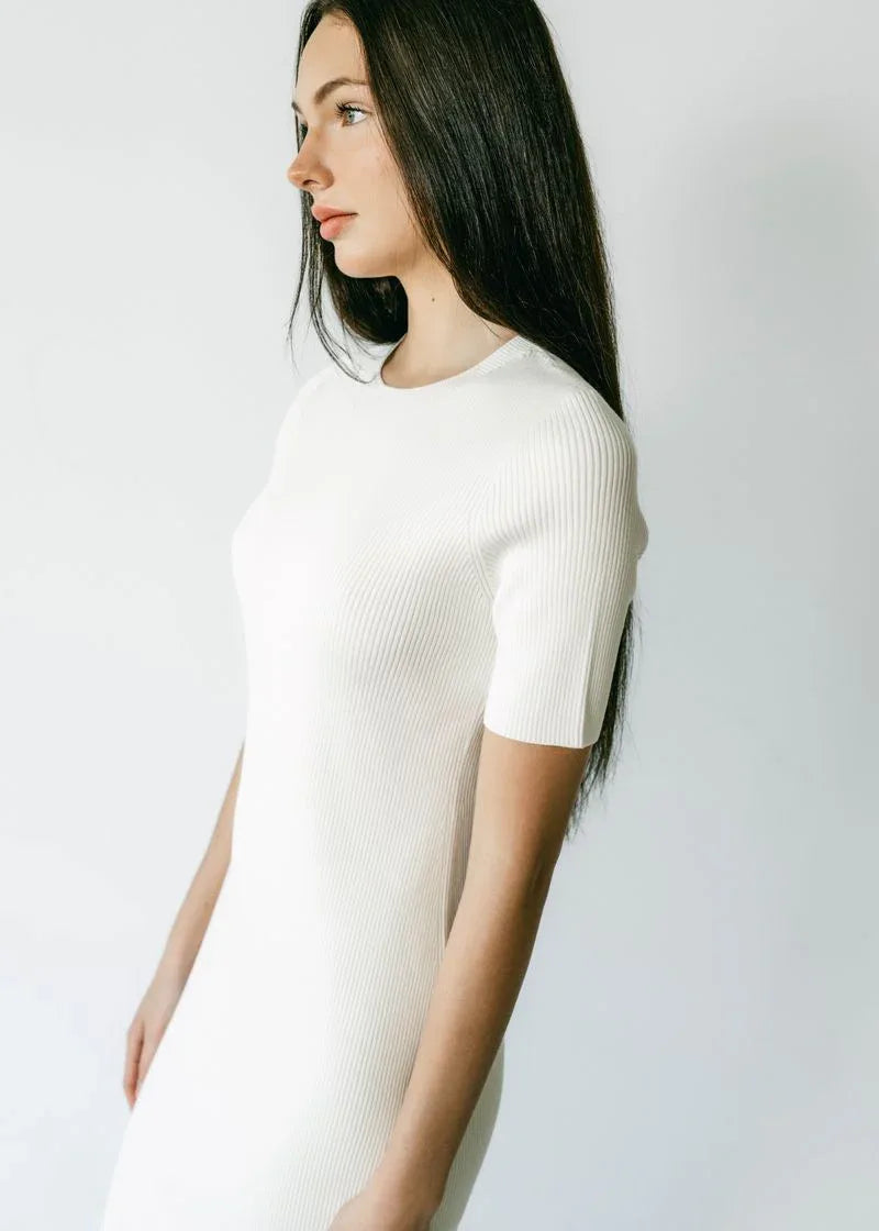 ribbed dress short sleeve Ribbed Short Sleeve Mini Dress
