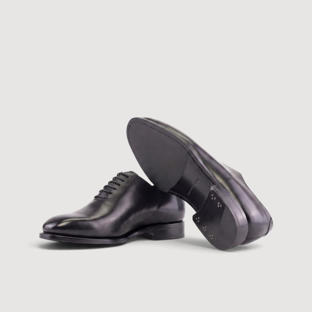 Wholecut Oxford Shoes - Black Leather | Goodyear Welt
