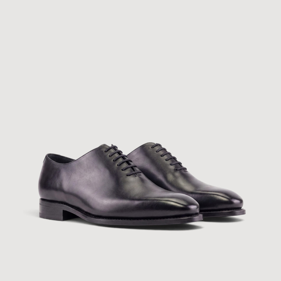 Wholecut Oxford Shoes - Black Leather | Goodyear Welt
