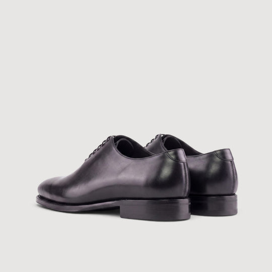 Wholecut Oxford Shoes - Black Leather | Goodyear Welt