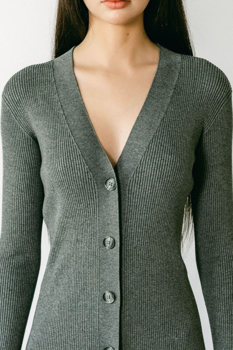 HOLLY | Ecoviscose - Long Ribbed Cardigan