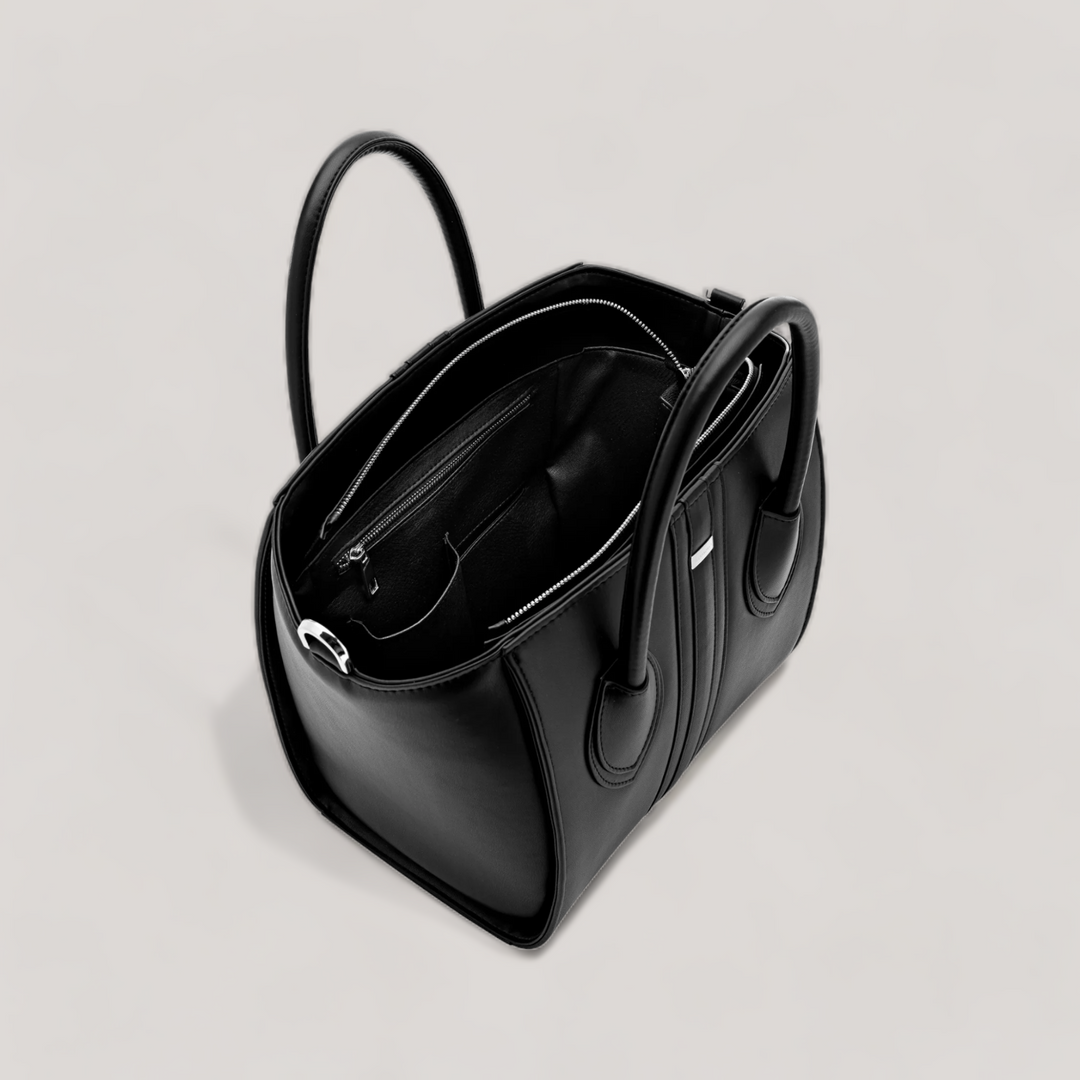 1.4 - Midi Tote Bag - Black Ink Corn Leather