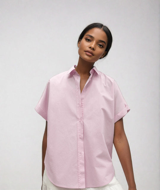 Isa - Kimono Short Sleeve Shirt - Blush Pink | Women's | Women's Clothing | Ecoalf | ALLTRUEIST