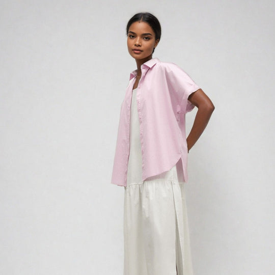 Isa - Kimono Short Sleeve Shirt - Blush Pink | Women's | Women's Clothing | Ecoalf | ALLTRUEIST