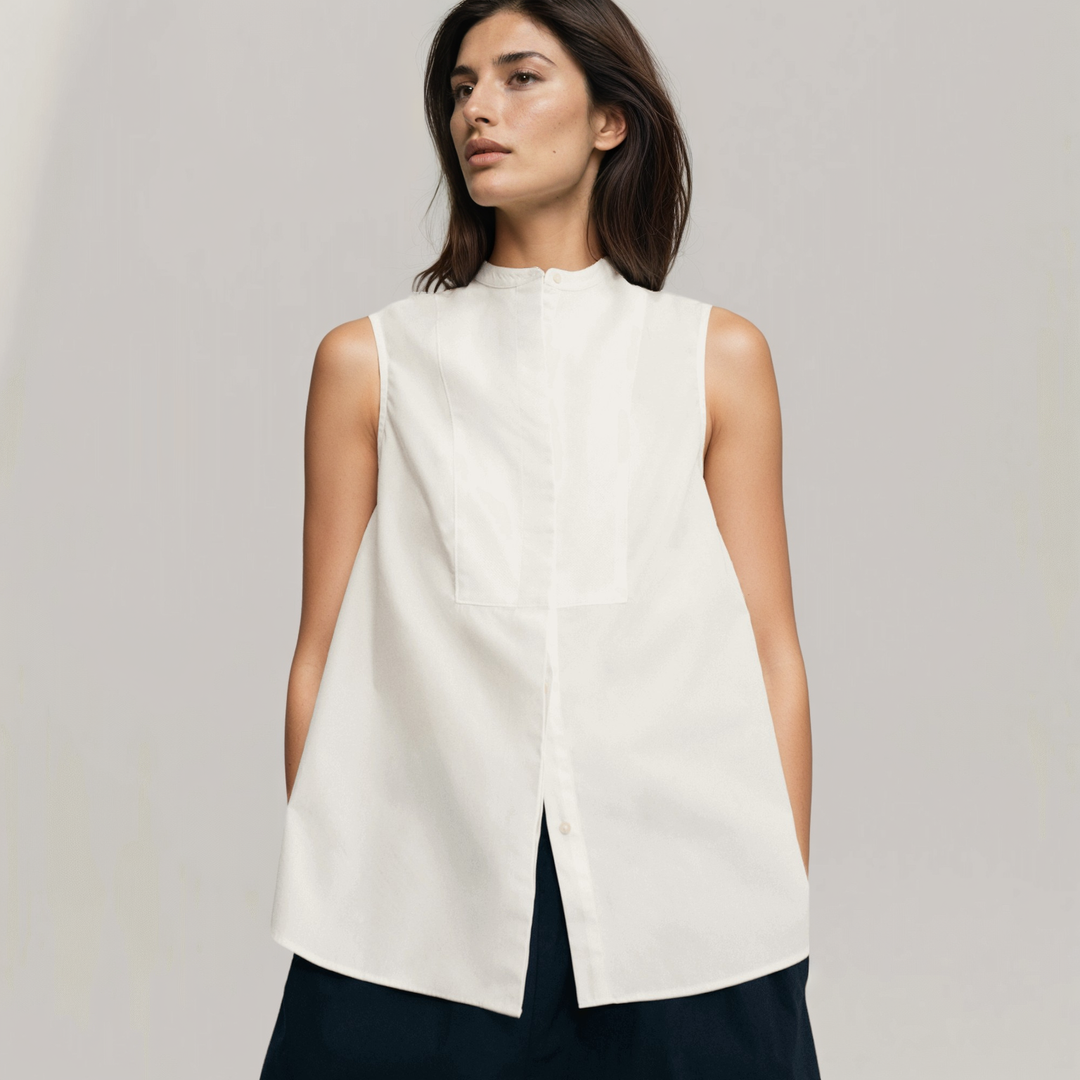 Laura - Organic Cotton Sleeveless Shirt | White | Women's Clothing | Ecoalf | ALLTRUEIST