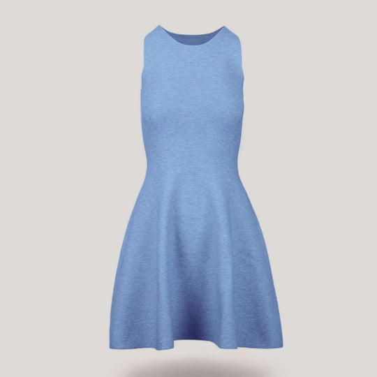 ANNA | Sleeveless Flared Knit Dress | COLOR: LIGHT BLUE |3D Knitted by ALLTRUEIST
