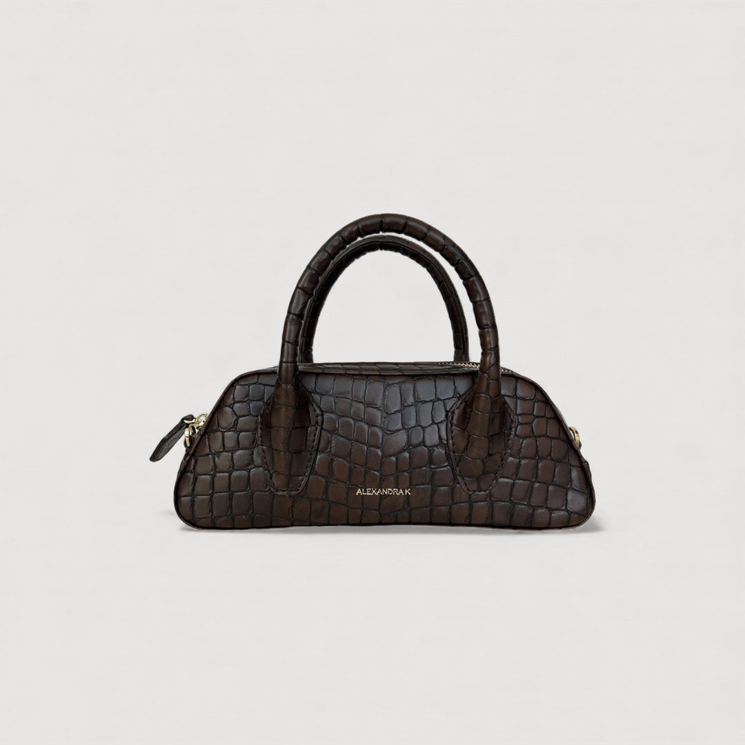 Luna | Mini Crossbody Bag | Mokka Brown by ALEXANDRA K. VEGAN HANDBAGS available at ALLTRUEIST, eco-friendly vegan leather design.