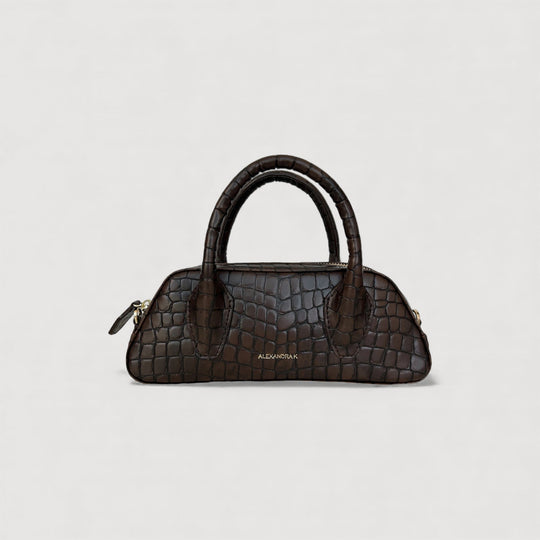 Luna | Mini Crossbody Bag | Mokka Brown by ALEXANDRA K. VEGAN HANDBAGS available at ALLTRUEIST, eco-friendly vegan leather design.