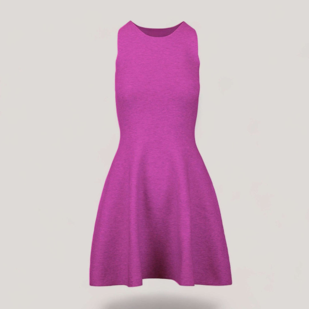 ANNA | Sleeveless Flared Knit Dress | COLOR: MAGENTA |3D Knitted by ALLTRUEIST