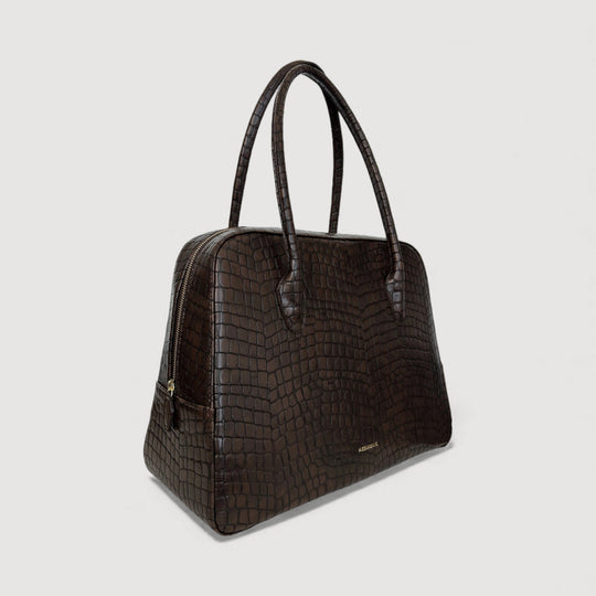 Nua | Maxi Tote Bag | Mokka Brown from ALEXANDRA K. VEGAN HANDBAGS, available at ALLTRUEIST. Crafted with eco-friendly Italian vegan leather.