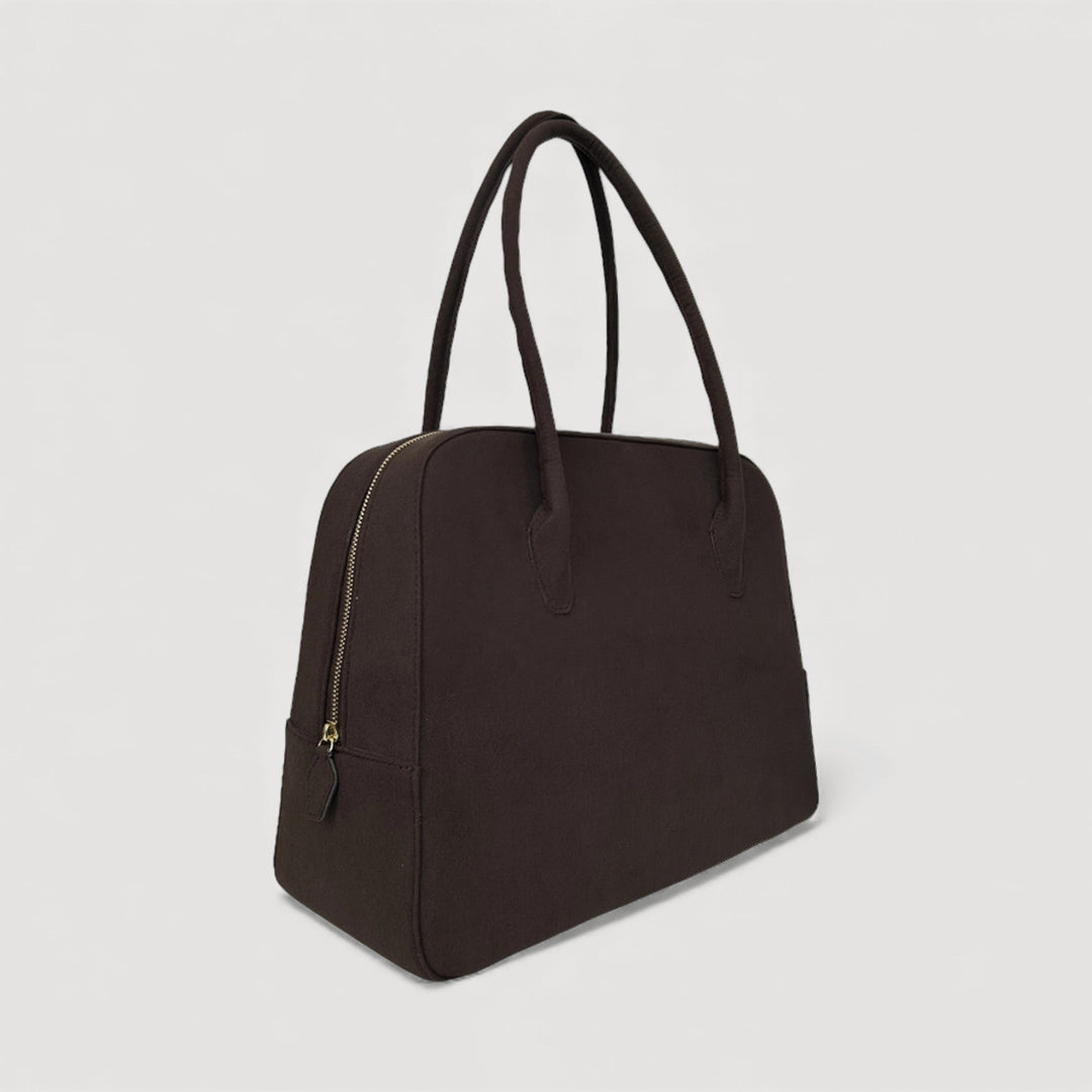 Nua | Maxi Tote Bag | Brown Suede by ALEXANDRA K. VEGAN HANDBAGS from ALLTRUEIST, ethical vegan handbag with elegant design.