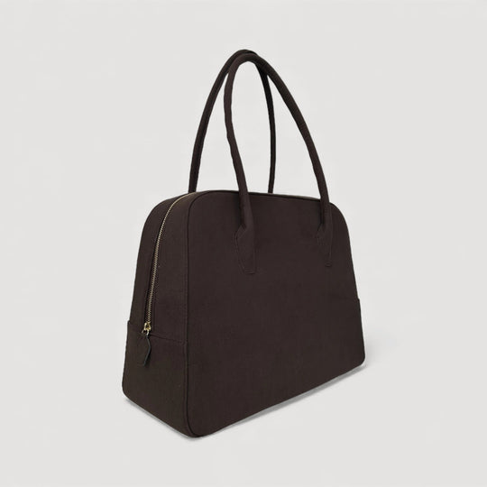 Nua | Maxi Tote Bag | Brown Suede by ALEXANDRA K. VEGAN HANDBAGS from ALLTRUEIST, ethical vegan handbag with elegant design.