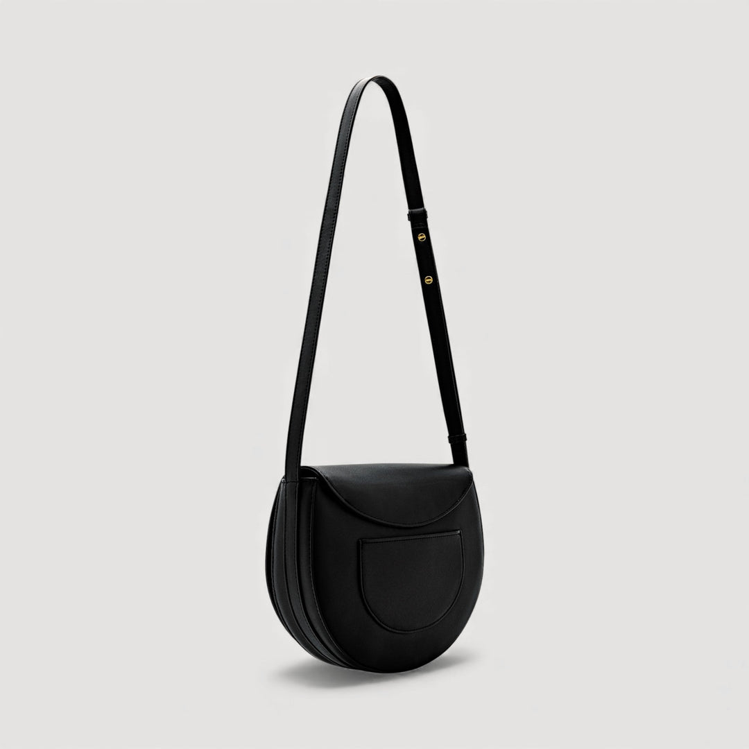 Sofi | Midi Crossbody Bag | Black by Alexandra K - Vegan Handbags, Alltrueist. Features refined design with premium corn leather.