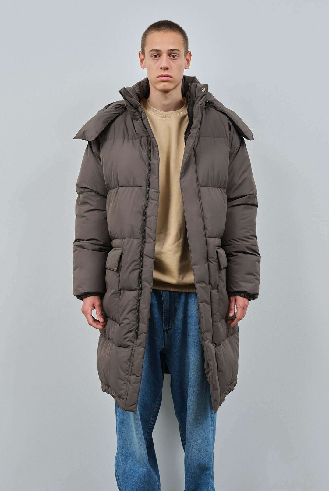 Brandford | Dark Taupe Extra-Padded Men's Puffer Coat | men's outerwear ...
