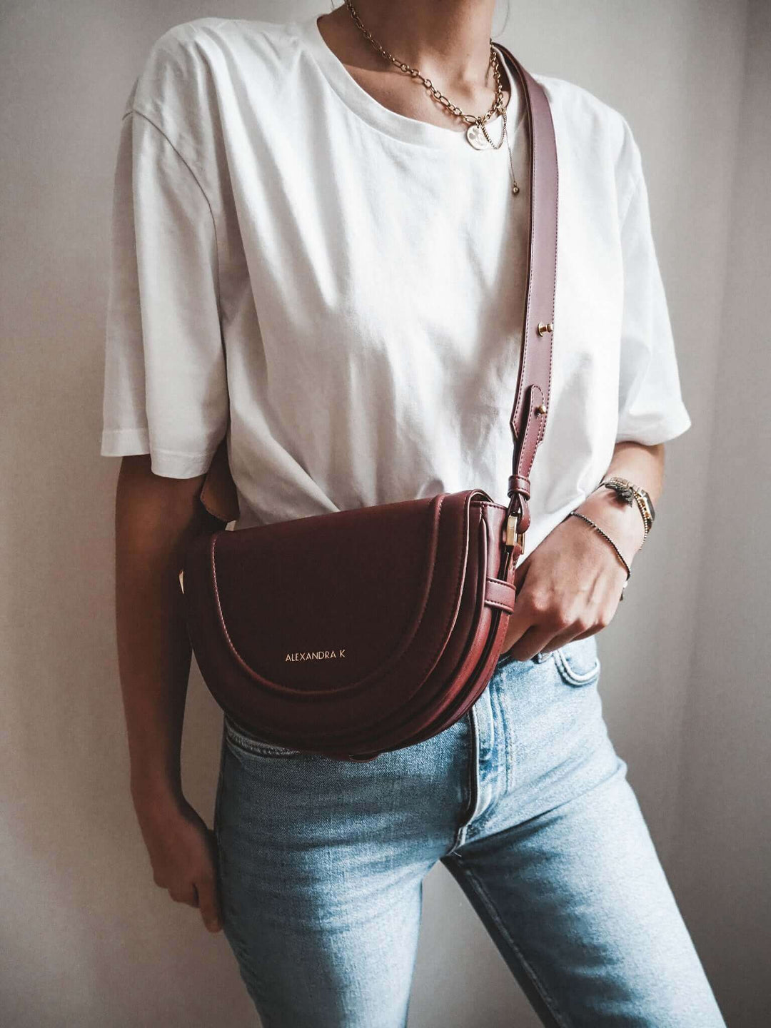 Joy Midi - Shoulder Bag - Burgundy Corn Leather | Vegan Handbags | By Alexandra K.. Available at ALLTRUEIST