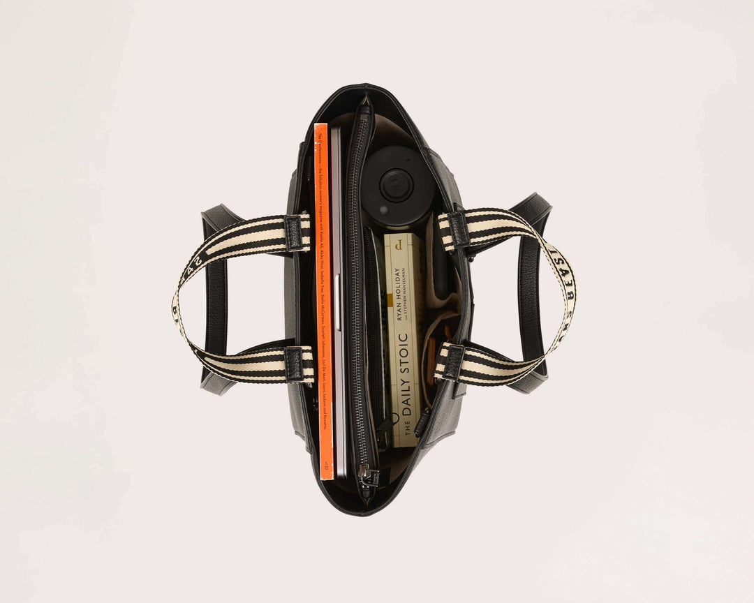 Library - Midi Tote Bag | Noir - Gunmetal | Handbags | Sans Beast | ALLTRUEIST