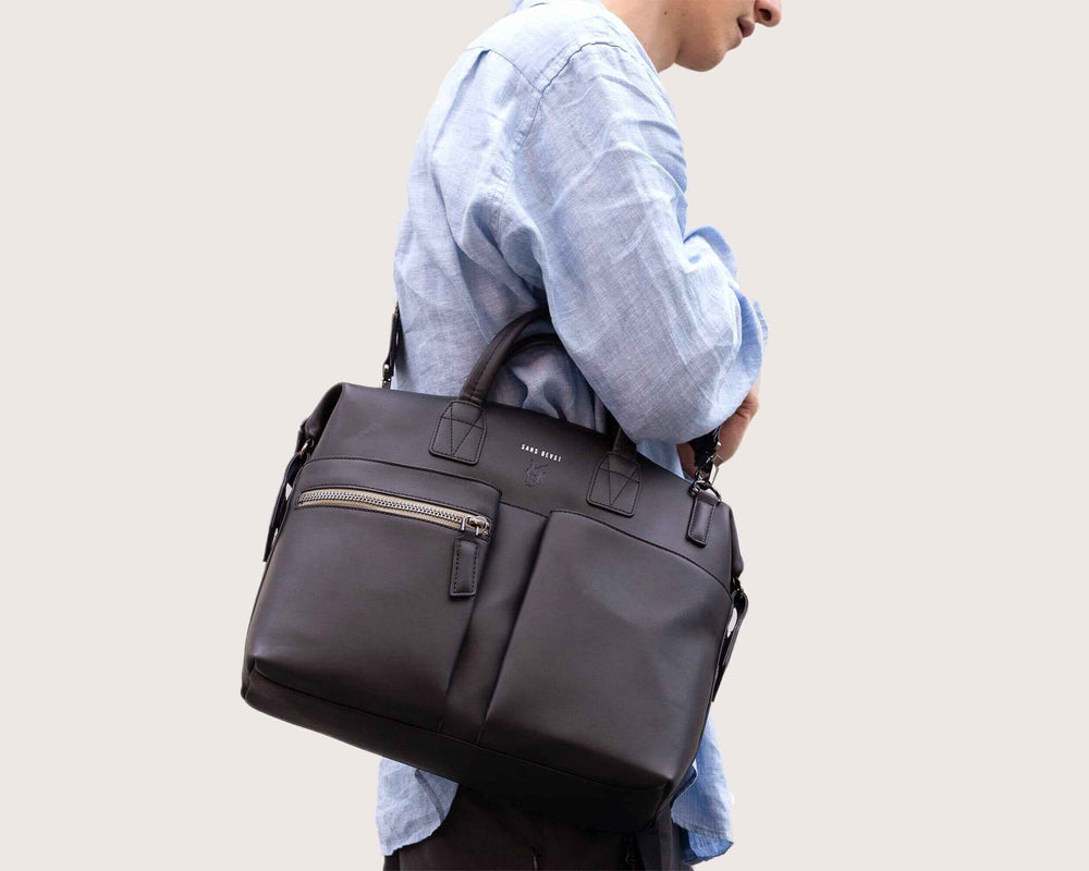 Navigator - AppleSkin™ Business Bag | Noir - Gunmetal | Handbags | Sans Beast | ALLTRUEIST