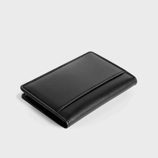 Premium Apple Skin | RFID Compact Wallet - Black | men's wallet | Oliver Co. London | ALLTRUEIST