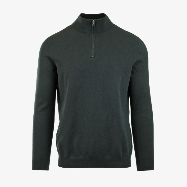 WESTON | Viscose Half-Zip Sweater | COLOR: LODEN, CHARCOAL, BORDEAUX, NAVY, SLATE GREY, BLACK, LIGHT GREY, CRIMSON, IVORY, LIGHT BLUE, CEMENT, MAGENTA, WHITE, PEACOCK, BROWN |3D Knitted by ALLTRUEIST